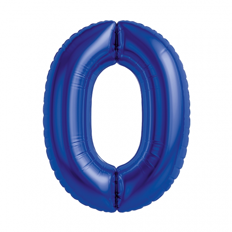 Шар Цифра "0" Slim Полуночно-синий (в упаковке)  