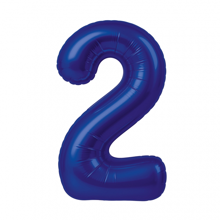 Шар Цифра "2" Slim Полуночно-синий (в упаковке) 