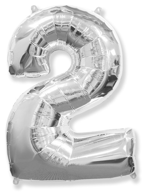 Шар Цифра "2" Серебро / Two