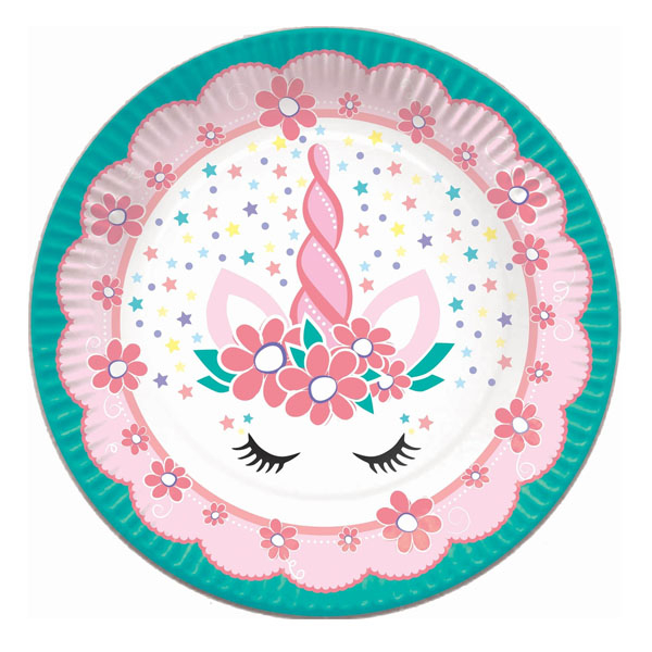 Тарелки одноразовые "Единорог Pink&Tiffany "