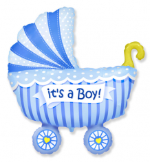 Шар Фигура, Коляска Это мальчик / Baby buggy boy (в упаковке)